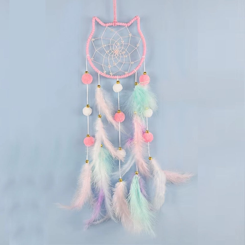 Attrape-rêves Chat avec Pompons