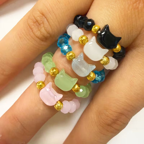 Bague Chat aux Perles