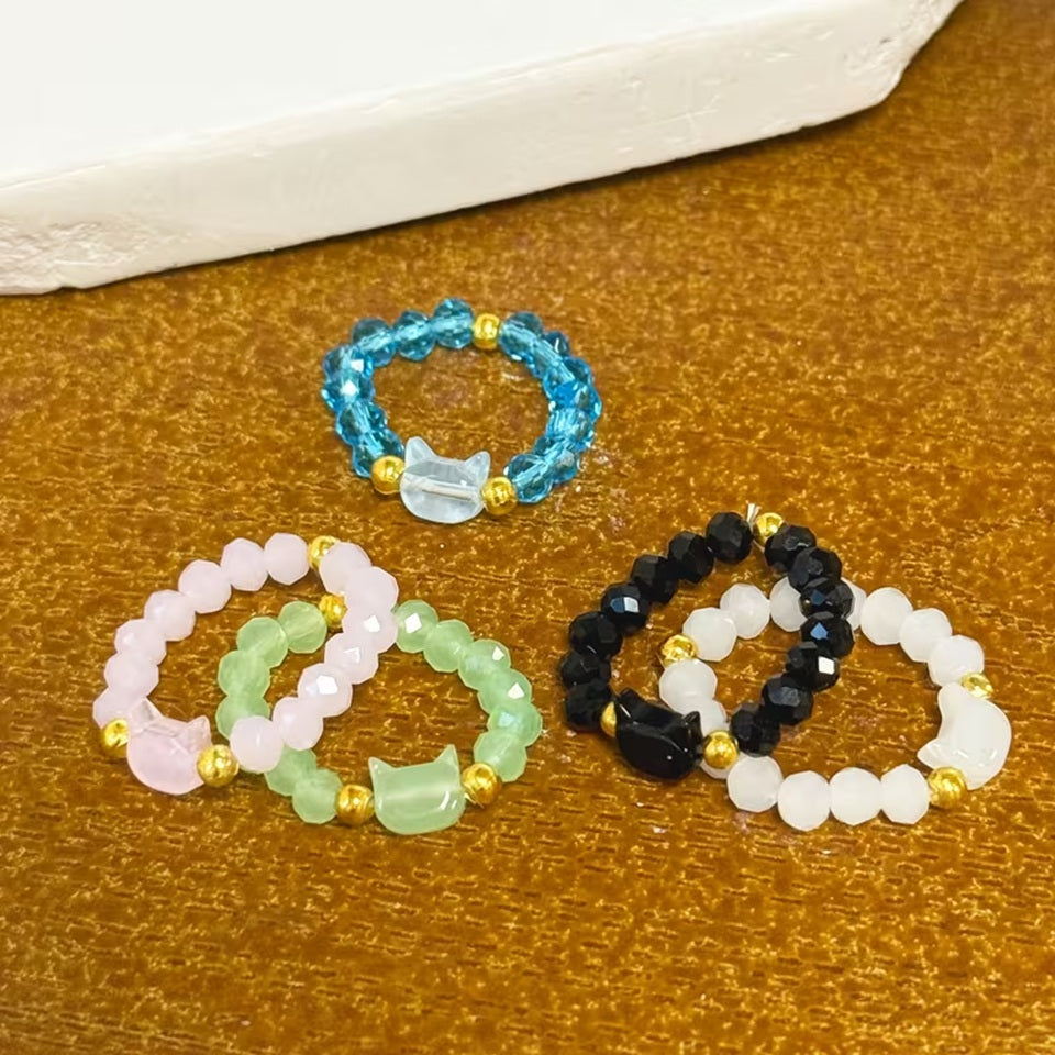 Bague Chat aux Perles