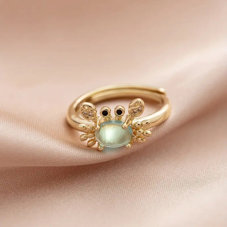 Bague en Forme de Crabe Bleu.