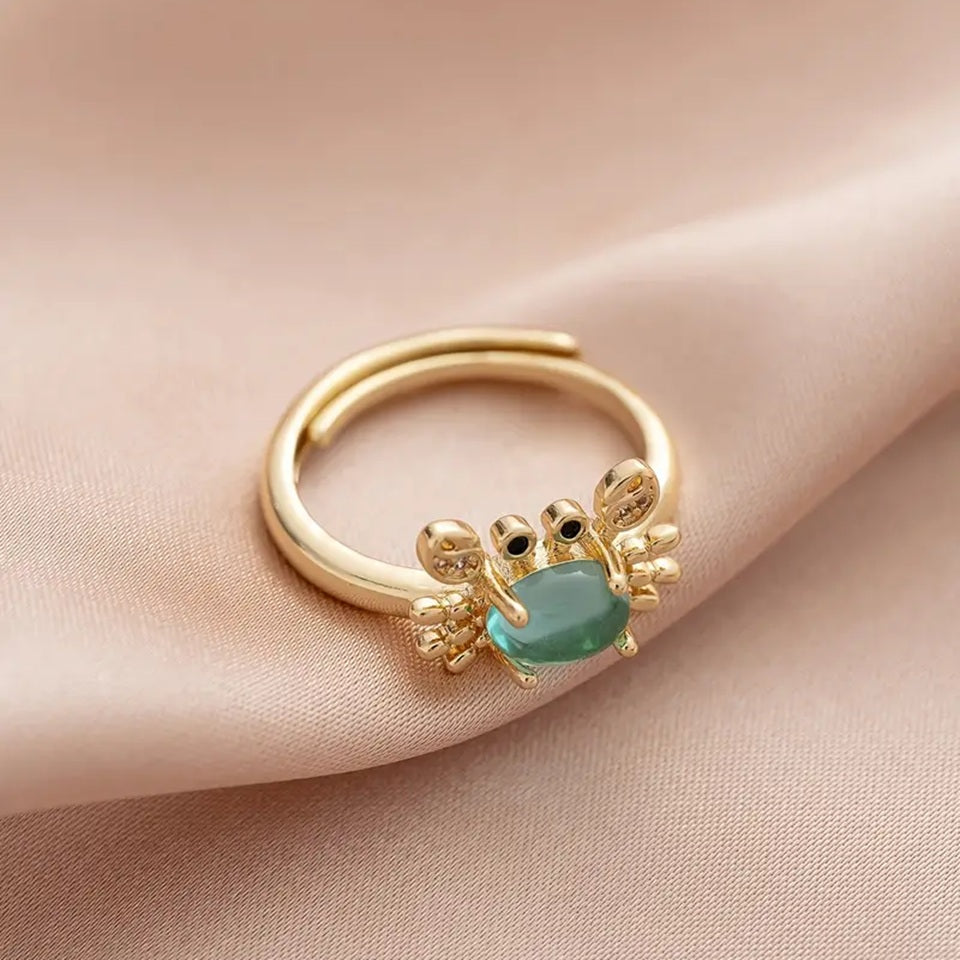 Bague en Forme de Crabe Bleu.