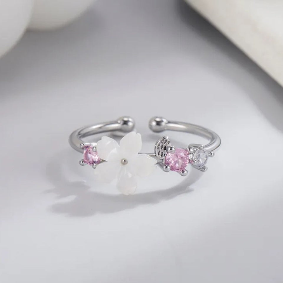Bague Fleur de Sakura Dorée