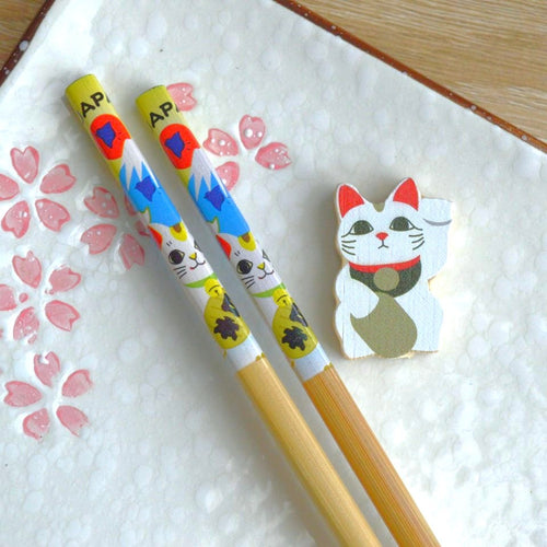 Baguettes Japonaises avec Repose en Maneki Neko