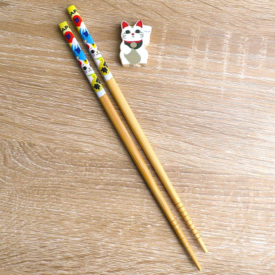 Baguettes Japonaises avec Repose en Maneki Neko