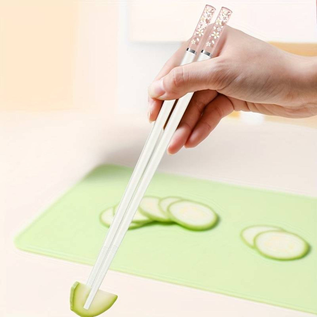 Baguettes en Plastique transparent à Fleurs de Sakura