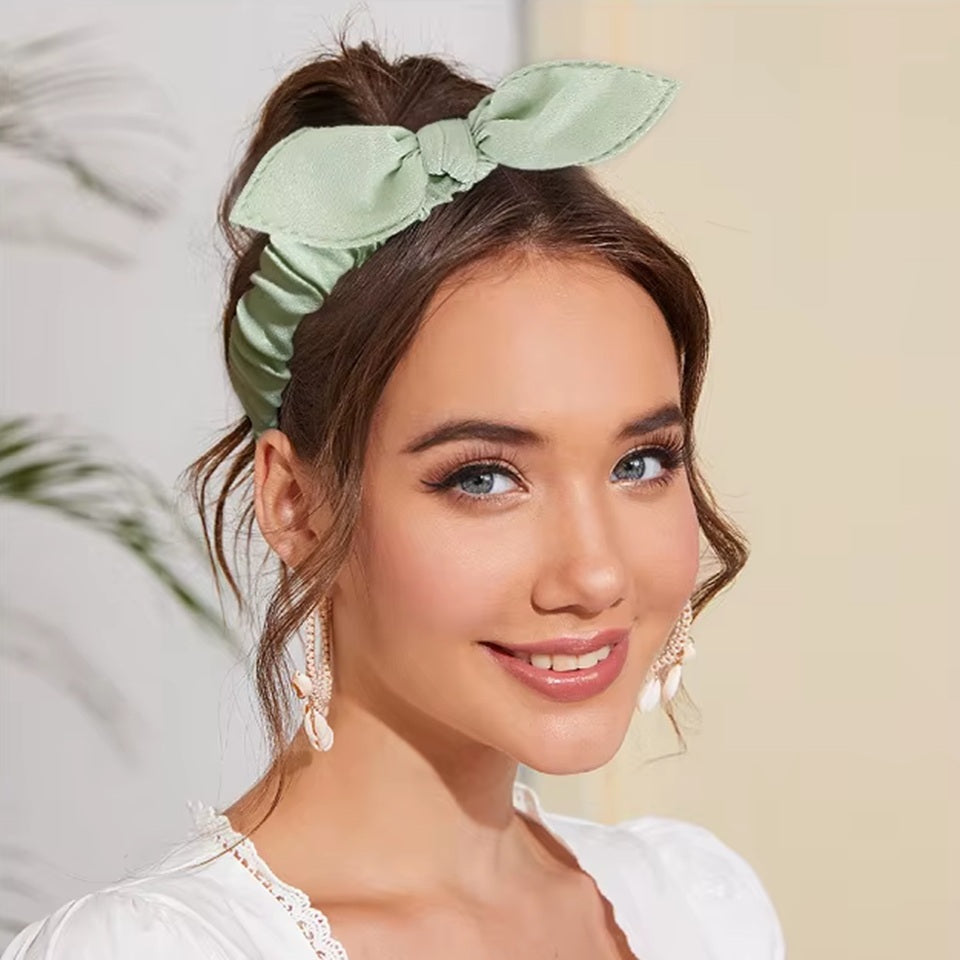 Bandeau en Tissu avec Petit Nœud.