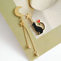 Boucles d’Oreilles Chat Noir Luna - Câlin Kawaii