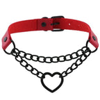 Collier Ras-Du-Cou Chaîne Cœur Noir Kawaii - Câlin Kawaii