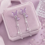 Boucles d'oreilles Papillon Violet