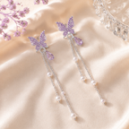 Boucles d'oreilles Papillon Violet