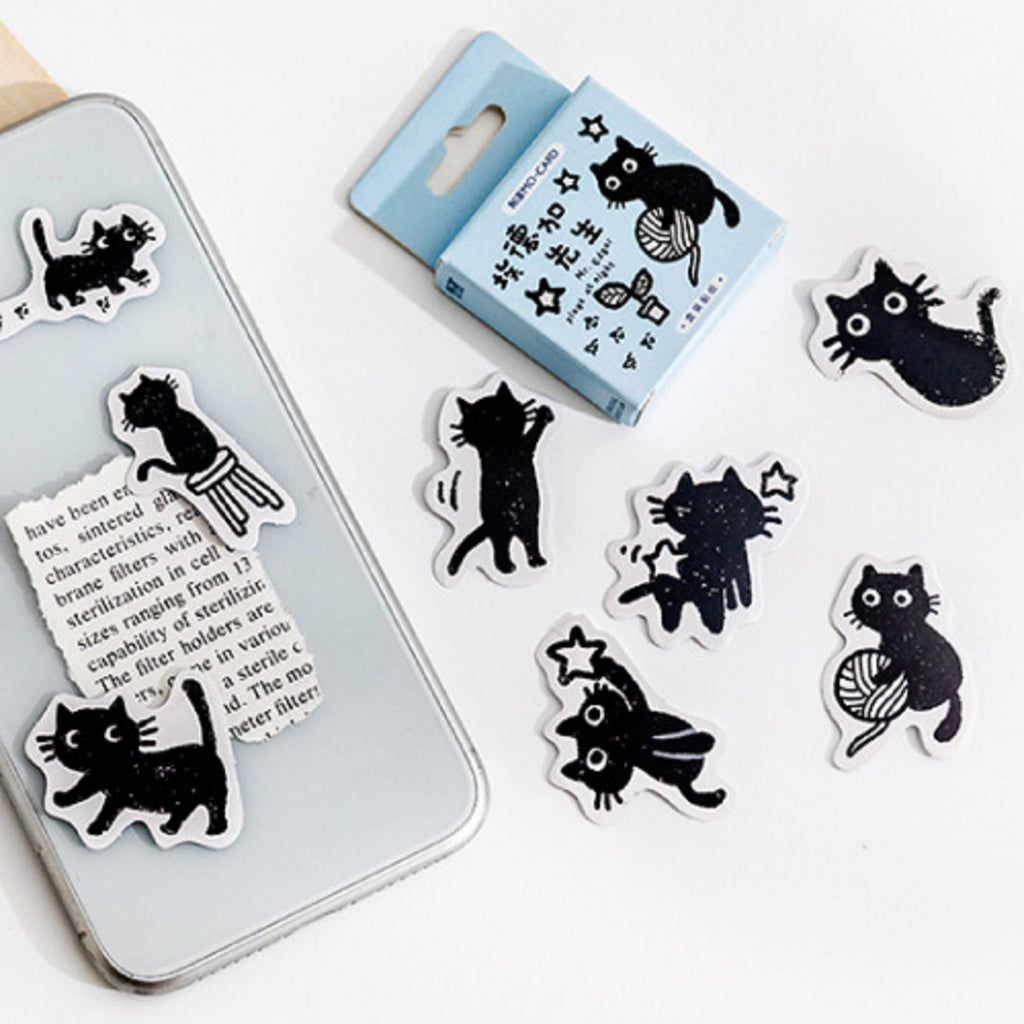 Boîte de Stickers Chats Noirs
