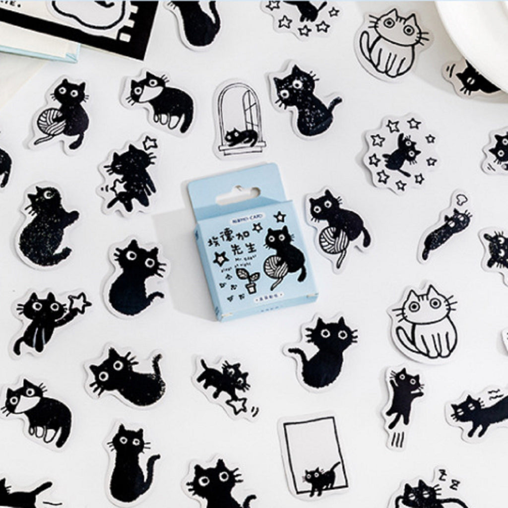 Boîte de Stickers Chats Noirs