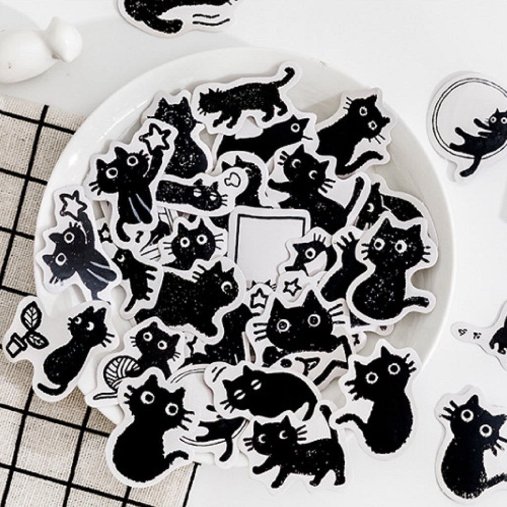 Boîte de Stickers Chats Noirs