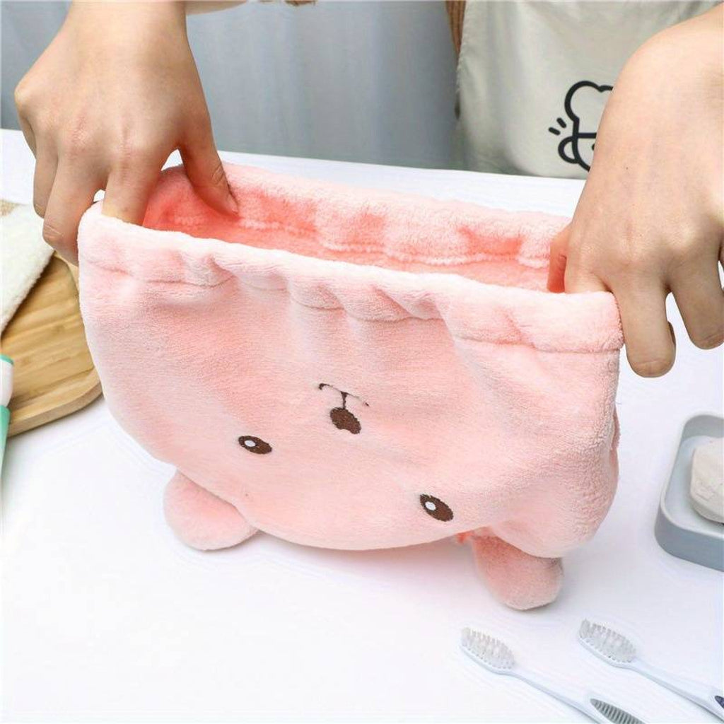 Serviette en Microfibre pour Cheveux Ourson