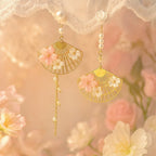 Boucles d'Oreilles Fleur de Sakura Éventail