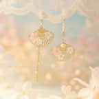 Boucles d'Oreilles Fleur de Sakura Éventail