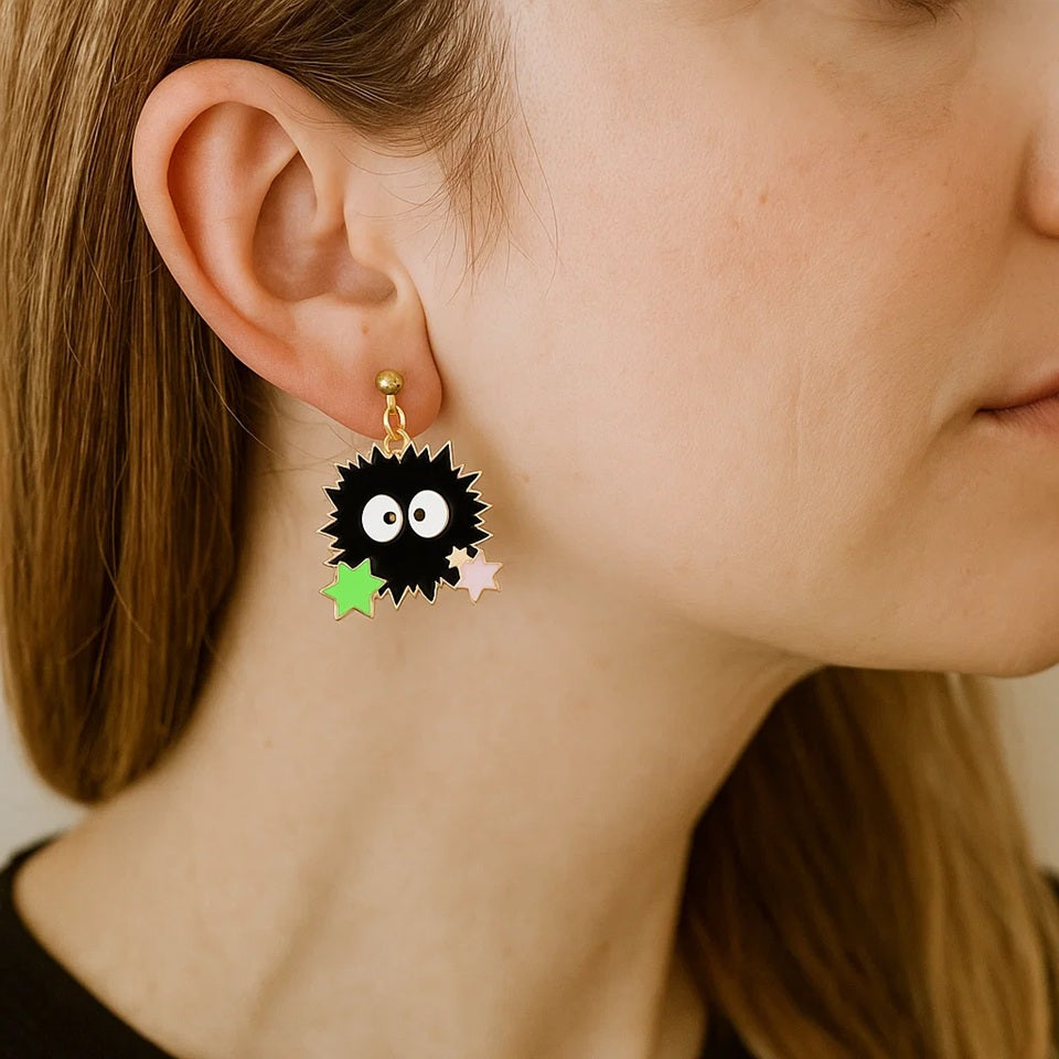 Boucles d'Oreilles Noires Élégantes