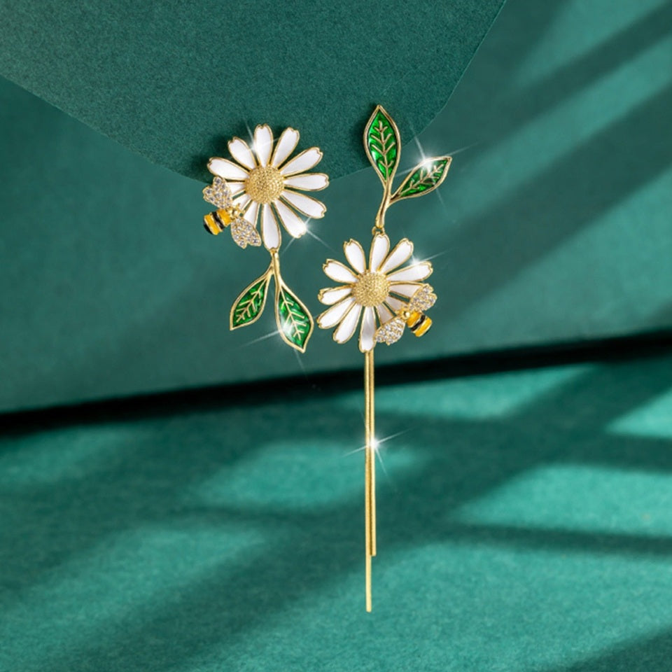 Boucles d'Oreilles en Forme d'Abeille