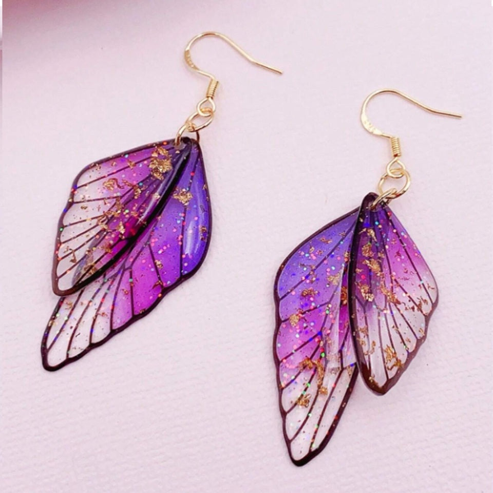 Boucles d'Oreilles Ailes de Fées Argent