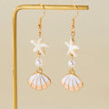 Boucles d'Oreilles Étoile de Mer en Coquillage