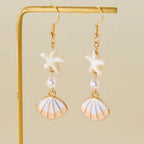 Boucles d'Oreilles Étoile de Mer en Coquillage