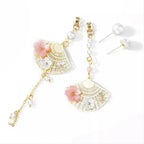 Boucles d'Oreilles Fleur de Sakura Éventail