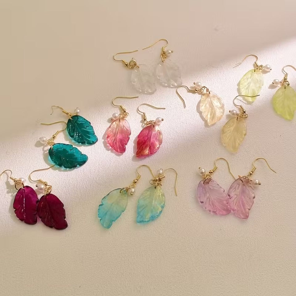 Petites Boucles d'Oreilles en Feuille