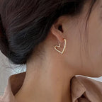 Boucles d'Oreilles en Cœur Doré