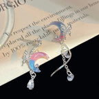 Boucles d'Oreilles Lunes et Papillons Bicolores