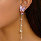 Boucles d'oreilles Papillon Violet