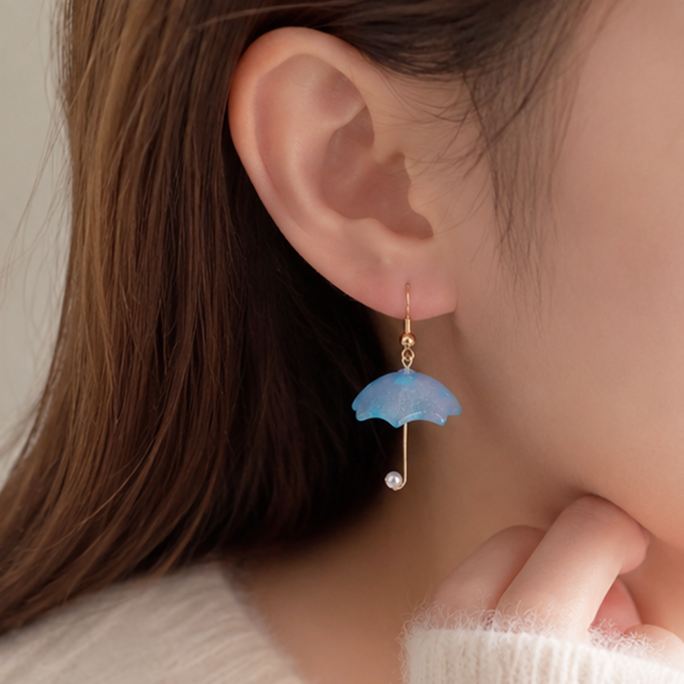 Boucles d'Oreilles en Forme de Parapluie