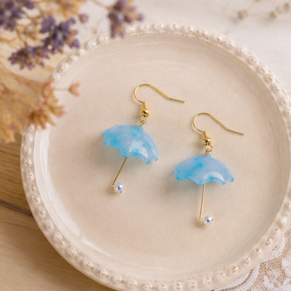 Boucles d'Oreilles en Forme de Parapluie