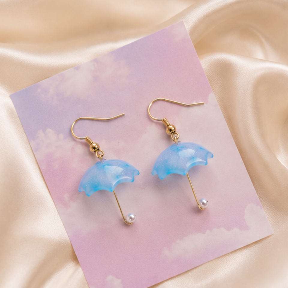 Boucles d'Oreilles en Forme de Parapluie
