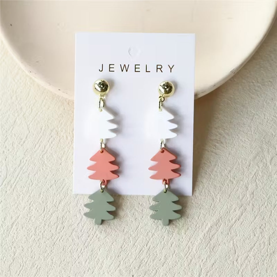 Boucles d'oreilles Sapin Émeraude