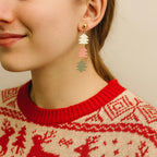 Boucles d'oreilles Sapin Émeraude