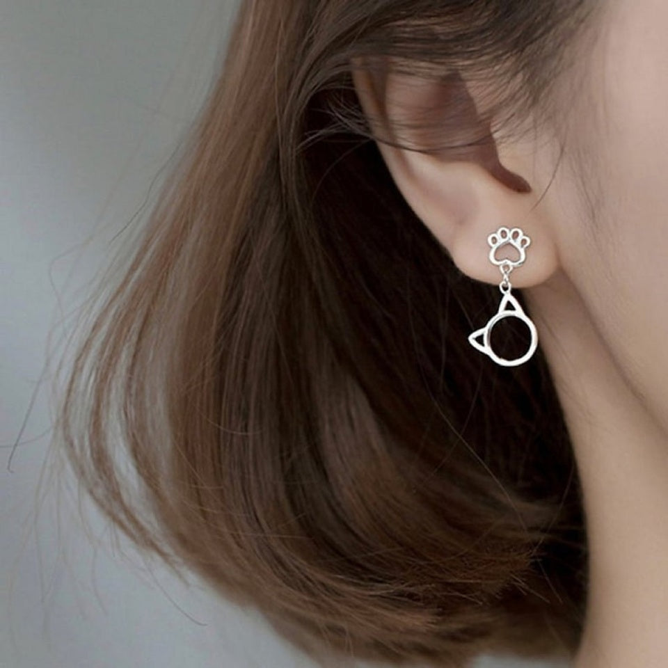 Boucles d'Oreilles en Forme de Chat