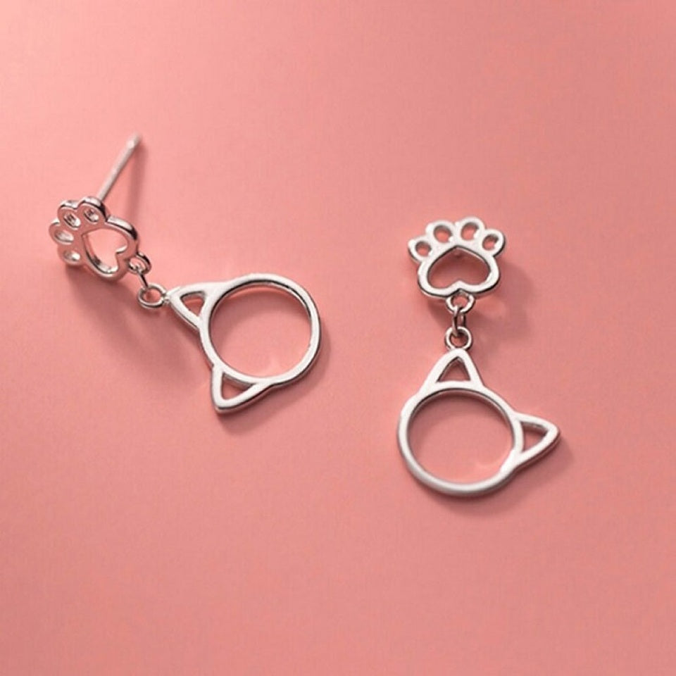 Boucles d'Oreilles en Forme de Chat