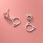 Boucles d'Oreilles en Forme de Chat