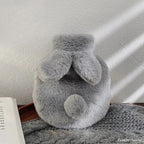 Housse de Bouillotte en Peluche Lapin Gris