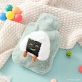 Bouillotte en Peluche Vert Menthe à Onigiri Souriant