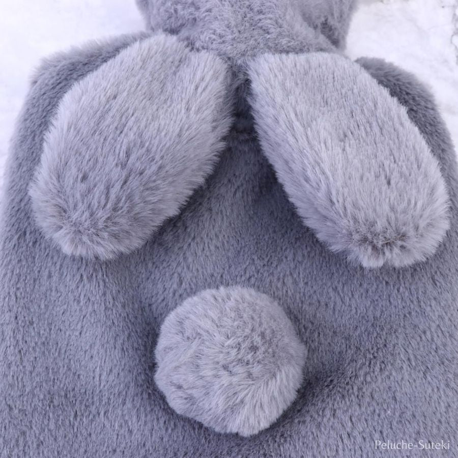 Housse de Bouillotte en Peluche Lapin Gris