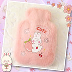 Bouillotte en Peluche Rose Pâle Lapin et Pêche