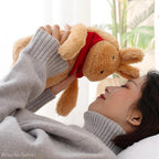 Bouillotte en Peluche Lapin Blanc avec Écharpe Bleue