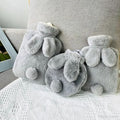 Housse de Bouillotte en Peluche Lapin Gris