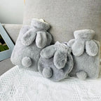 Housse de Bouillotte en Peluche Lapin Gris