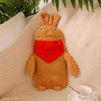 Bouillotte en Peluche Lapin Blanc avec Écharpe Bleue