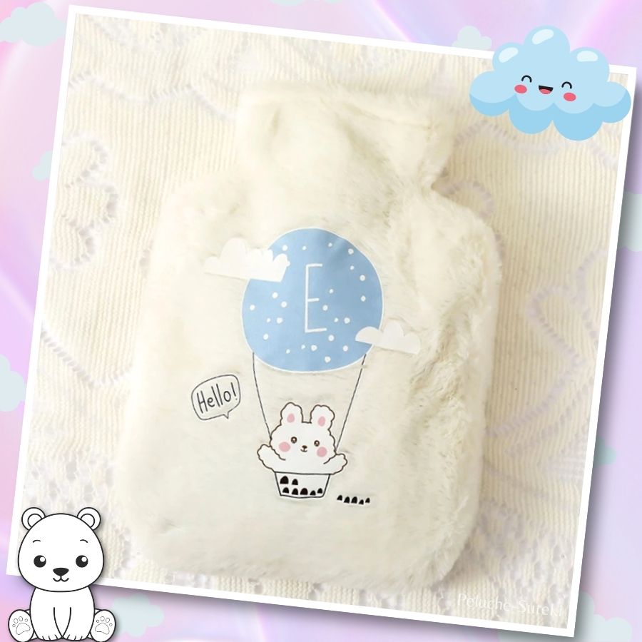 Bouillotte en Peluche Crème au Lapin en Montgolfière E