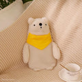 Bouillotte en Peluche Ours Polaire avec Bandana Jaune