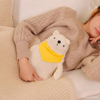 Bouillotte en Peluche Ours Polaire avec Bandana Jaune