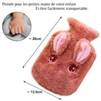 Bouillotte en Peluche Rose Lapin avec Grands Yeux